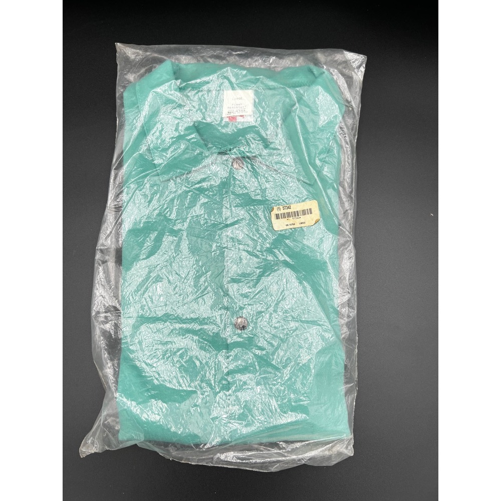 Vintage Westex Proban FR-7A Flame Resistant Work Shirt Teal Green Large USA